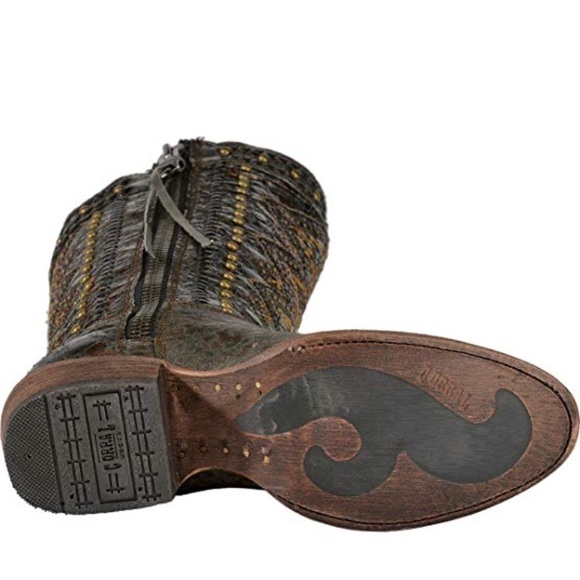 Corral Boots Brown Bronze Zip Side SIZE 6 left - Picture 3 of 4